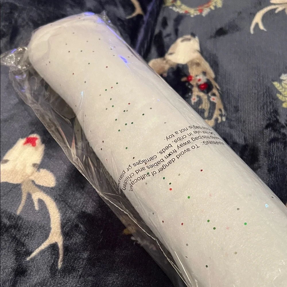 Vintage Glitter Snow Blanket - White